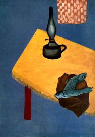 Still Life with a Lamp and Herring