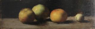 Still-Life with Three Apples and a Greengage