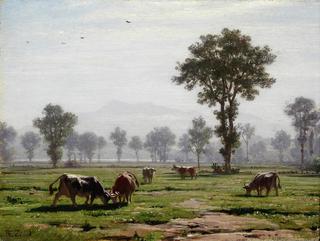 Landscape with grazing cows, near Lucerne