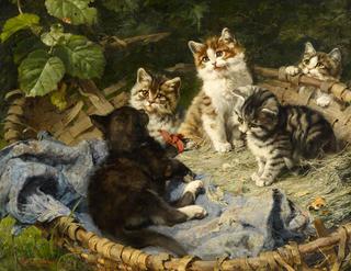 Five Kittens in a Basket