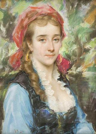 Face of woman with scarf