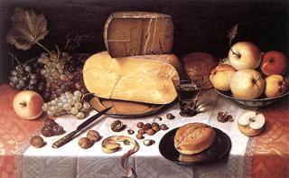 Still Life with Fruit, Nuts and Cheese