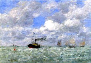 English Coal Ship in View of Trouville