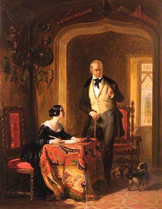 Sir Walter Scott Dictating to His Daughter, Anne, in the Armoury at Abbotsford