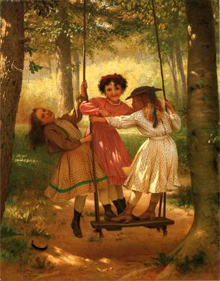 Three Girls on a Swing