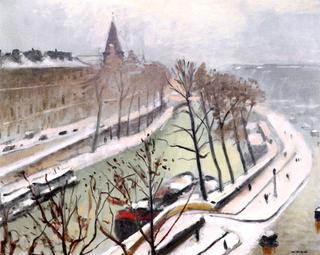 Quai des Grands Augustins in the Snow