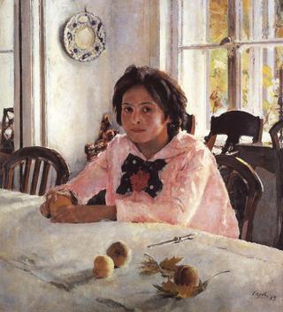 Girl with peaches (Portrait of V.S. Mamontova)