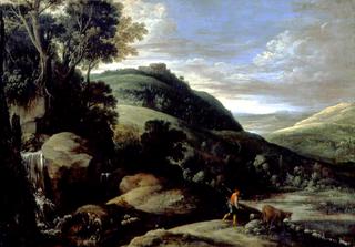 Hilly Landscape with a Shepherd