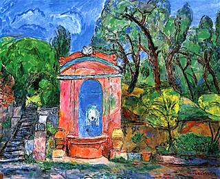 The Baroque Fountain in the Courtyard of the Villa Le Lagore (sketch)