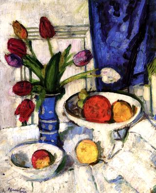 Still Life with Tulips and Fruit