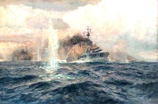 HMS 'Lion' at the Dogger Bank Action