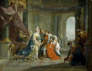 Story of Antony and Cleopatra - Mark Antony Wounded to Death with Cleopatra