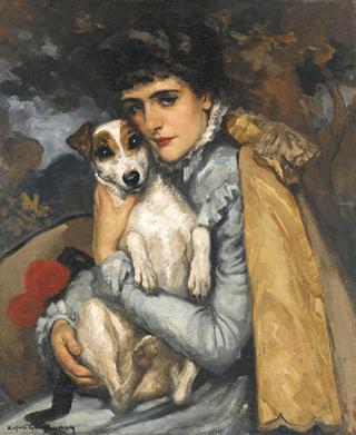 Jeanne with her Terrier