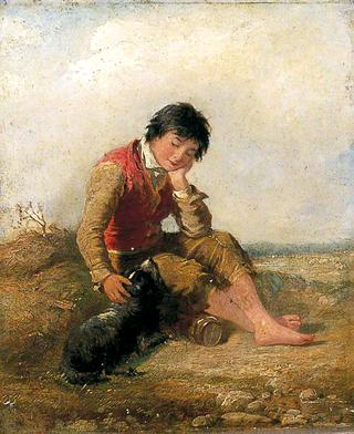 Boy and Dog Reposing