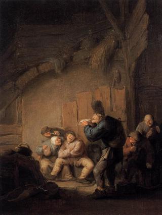 A Comedian Reading in a Tavern
