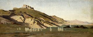 Mountains in North Africa, with a Bedouin Camp