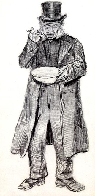 Orphan Man with Top Hat Eating