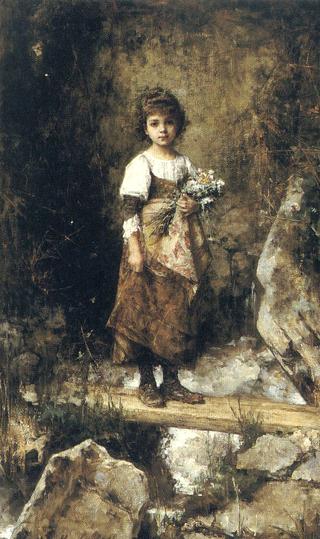 A Peasant Girl on a Footbridge