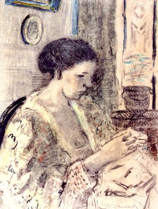 The Artist's Wife Sewing