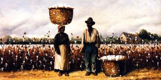 Two Cotton Pickers in a Field