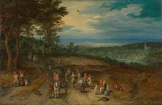 Landscape with Travellers and Peasants on a Track