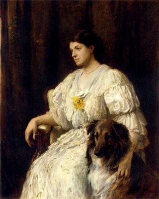 Portrait of a Lady with her Collie