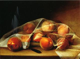 Fruit Piece with Peaches Covered by a Handkerchief