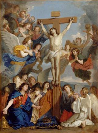 基督与天使同在十字架上