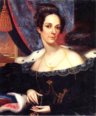 Portrait of a Woman Holding a Locket (Mrs. O. P. Worthington)