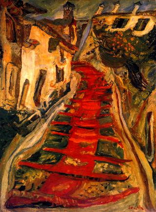 Red Stairway at Cagnes