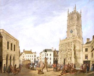 Cirencester Church and Market Place, Gloucestershire