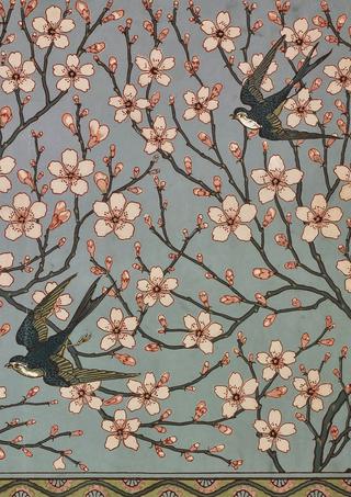 Almond Blossom and Swallow (Wallpaper Design)