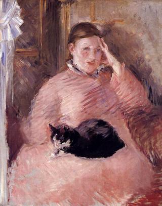 带猫的女人，马奈夫人的肖像