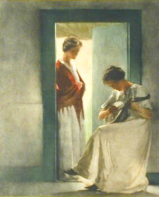 Two Girls in a Doorway