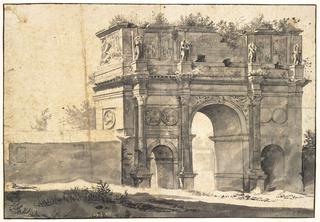 View of the Arch of Constantine, seen from the Colosseum