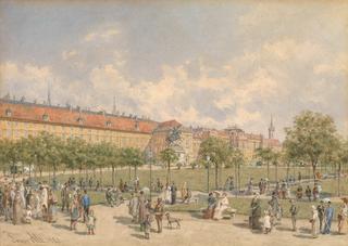 The Heldenplatz in Vienna overlooking the Leopoldine Wing of the Hofburg