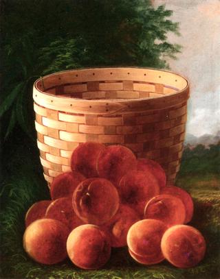 Peaches by a Basket