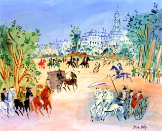 Carriages and Riders near the Bois de Boulogne