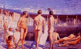 Bathhouse scene