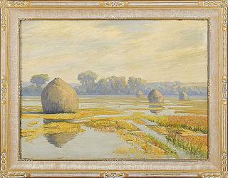 Marsh with Haystacks