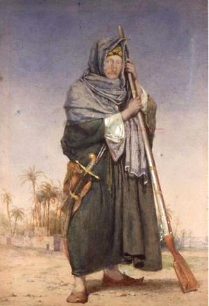 身着阿拉伯服装的托马斯·菲利普斯爵士画像