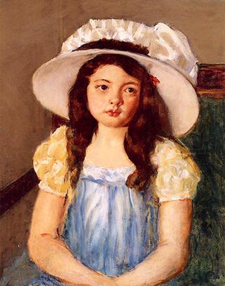 Francoise Wearing a Big White Hat