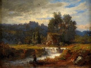 Norwegian Landscape with Angler