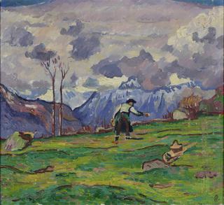 Farmers in the fields near Maloja