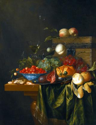 Still Life with Oranges, Peaches, Grapes and Cherries in a Wan-Li Bowl