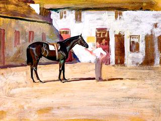 A Black Horse at Newmarket