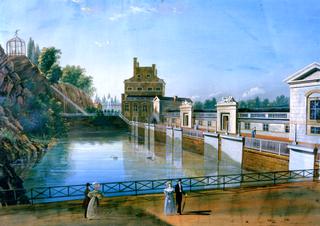 Untitled painting of the Fairmont Water Works in Philadelphia