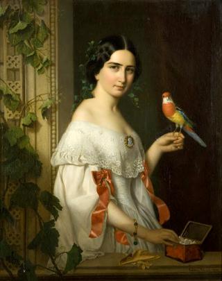 Portrait of a Lady with a Parakeet