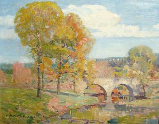 Autumn Landscape with Bridge