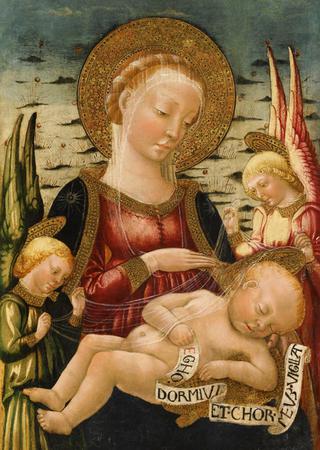 The Madonna and Child with two attendant angels